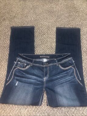 Maurices Dark Indigo Bootcut Jeans with Contrast Stitching